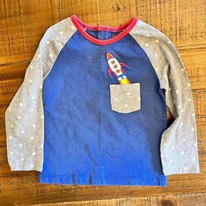 Boys Mini Boden Rocket Long Sleeve Tee Size 2-3